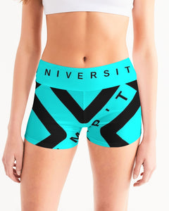 PUMP'T UNIVERSITY LOGO 'X' Women's Mid-Rise Yoga Shorts