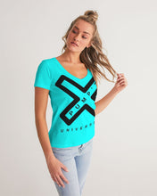 Load image into Gallery viewer, PUMP&#39;T UNIVERSITY LOGO &#39;X&#39; Women&#39;s V-Neck Tee
