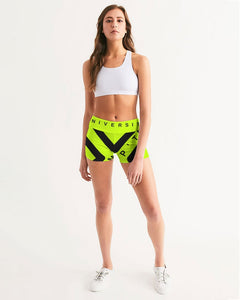 PUMP'T UNIVERSITY LOGO 'X' Women's Mid-Rise Yoga Shorts