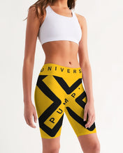 Load image into Gallery viewer, PUMP&#39;T UNIVERSITY LOGO Women&#39;s Mid-Rise Bike Shorts
