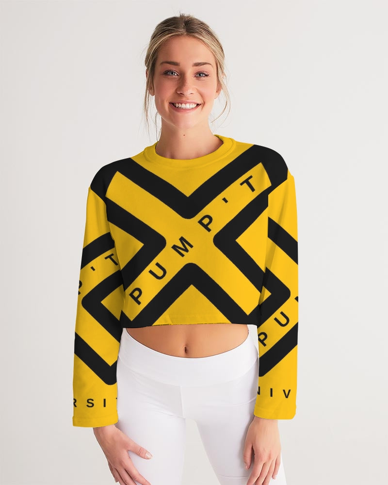 PUMP'T UNIVERSITY LOGO Women's Cropped Sweatshirt