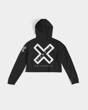 Load image into Gallery viewer, PUMP&#39;T UNIVERSITY LOGO &#39;X&#39; Women&#39;s Cropped Hoodie
