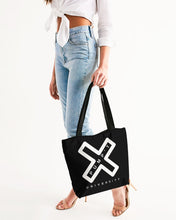 Load image into Gallery viewer, PUMP&#39;T UNIVERSITY LOGO &#39;X&#39; Canvas Zip Tote - Black Ice
