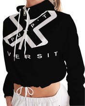 Load image into Gallery viewer, PUMP&#39;T UNIVERSITY LOGO &#39;X&#39; Women&#39;s Cropped Windbreaker
