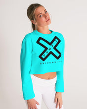 Load image into Gallery viewer, PUMP&#39;T UNIVERSITY LOGO &#39;X&#39; Women&#39;s Cropped Sweatshirt
