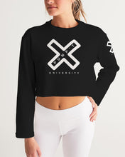 Load image into Gallery viewer, PUMP&#39;T UNIVERSITY LOGO &#39;X&#39; Women&#39;s Cropped Sweatshirt
